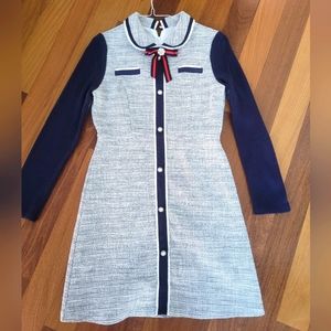 French chic tweed dress size small